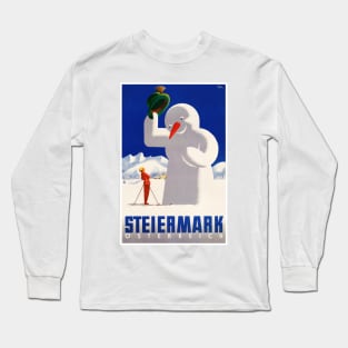 Vintage Travel Poster Austria Styria Steiermark Long Sleeve T-Shirt